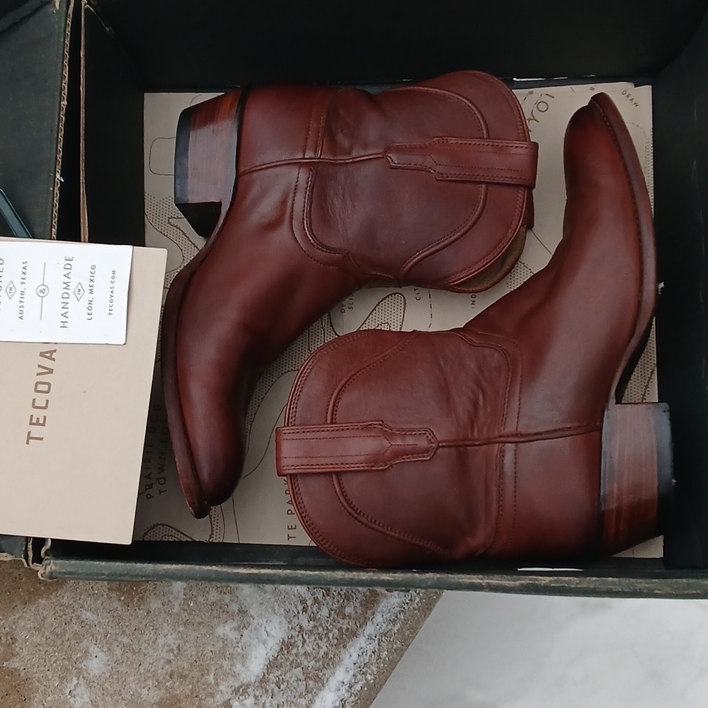Tecovas The PENNY Brown Leather Cowboy Boots Sz 9.5 - Picture 11 of 16